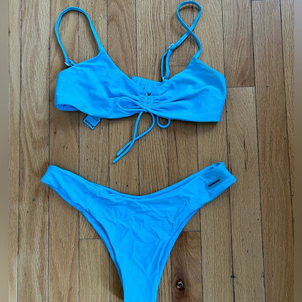 Blue / aqua Blackbough bikini set